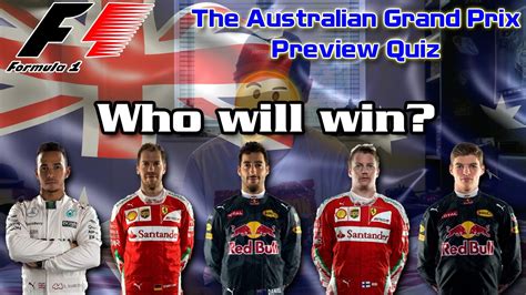 The F1 2017 Australian Grand Prix Preview Quiz Youtube