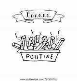 Gravy Poutine Template Coloring Pages Icon sketch template
