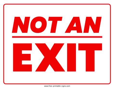 printable   exit sign  printable signs