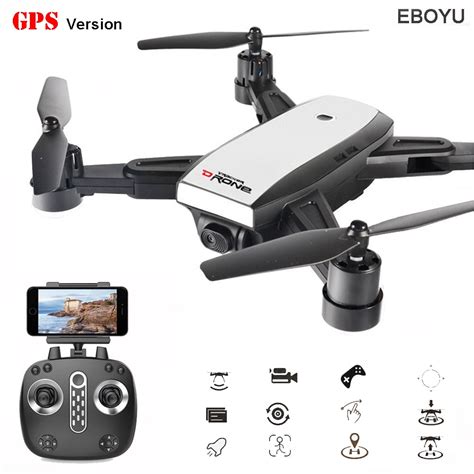 eboyu lh xgwf dual gps fpv   axis rc quadcopter foldable drone  p hd camera wifi