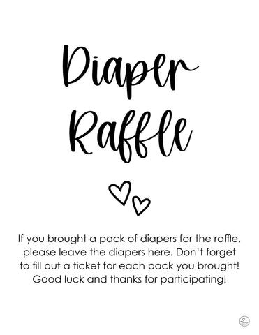 diaper raffle guide includes  printable raffle  signs