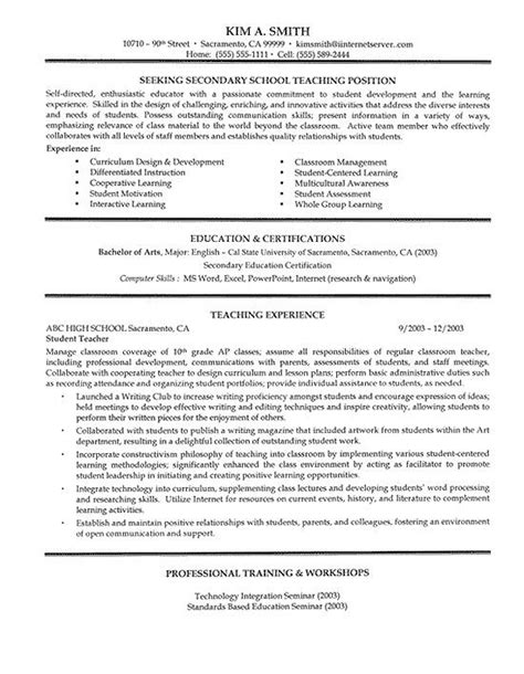 secondary school teacher resume resume preschool teacher resume elementary teacher resume