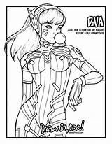Overwatch Va Drawing Draw Dva Coloring Drawings Too Tutorial Paintingvalley sketch template