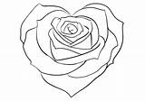 Coloring Pages Roses Rose Heart Hearts Shaped Printable Drawing Kids Tattoo Drawings Beautiful Cute Flower Draw Colouring Stencil Bestcoloringpagesforkids Top sketch template
