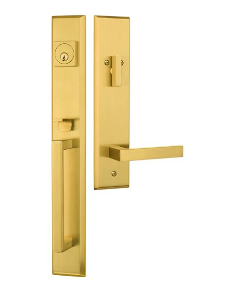 rockwell premium lumina solid brass entry door handle set  brushed brass finish rockwell