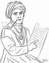 Coloring Sequoyah Native Pages Americans Drawing Printable Supercoloring Categories sketch template