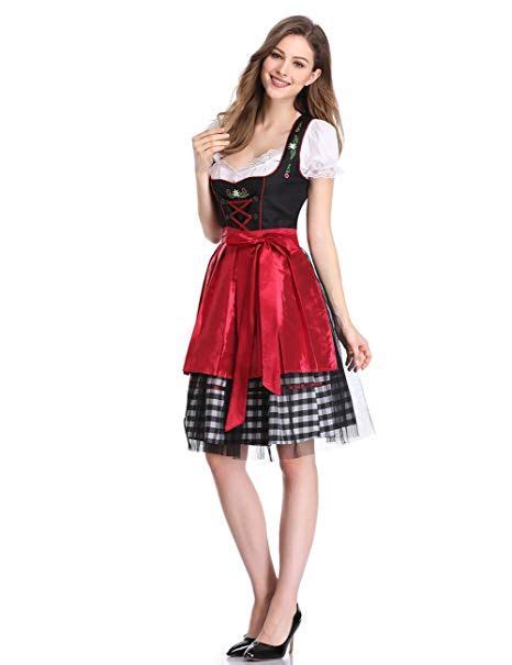 glorystar women s german dirndl dress 3 pieces traditional