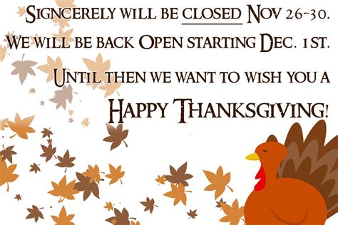 closed  thanksgiving template