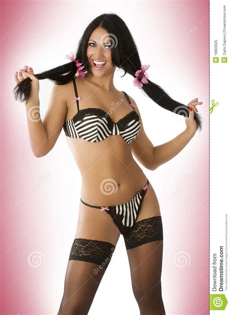 Girl Long Hair Stock Image Image Of Lingerie Looking
