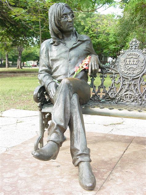 file statue of john lennon in public park el vedado