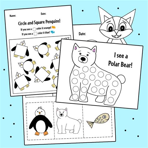 winter animals  printable worksheets  preschool teaching littles