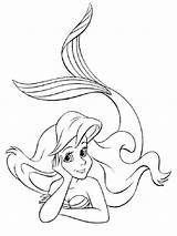 Ariel Mermaid Coloring Little Pages Printable Color sketch template