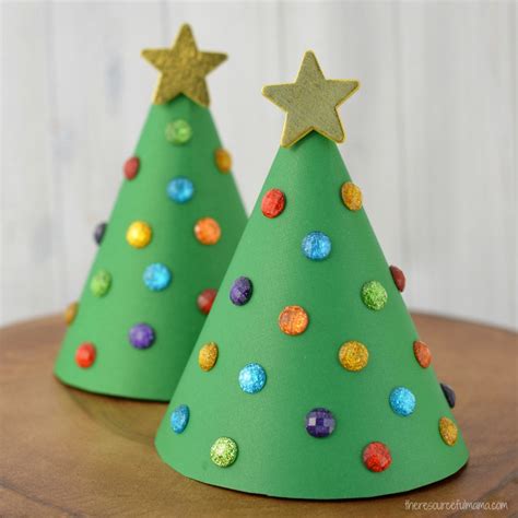 paper cone christmas tree kid craft  resourceful mama
