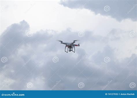 drone   blue sky flying stock image image  octacopter rotor