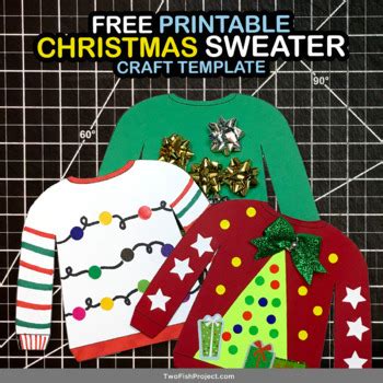 printable christmas sweater craft template ugly sweater