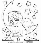 Moon Bear Sleeping Stars Clipart Cartoon Cute Crescent Under Illustration Visekart Color Royalty Vector Illustrations 2021 Clipartof sketch template