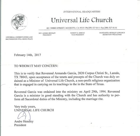 universal life church alpha omega ministry ulc church authorization