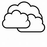 Clouds Coloring Clipart Color Pages sketch template