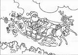 Sleigh Natale Babbo Colorare Reindeer Christmas Getcolorings Sled Indirizzi sketch template