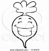 Radish Cartoon Clipart Coloring Character Happy Outlined Vector Thoman Cory Clip Regarding Notes Clipartof sketch template