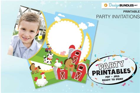 printable farm animals invitation printable party