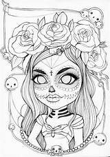 Coloring Skull Pages Sugar Skulls Adult Print Sheets Drawings Para Book Color Colorear Stencil Books Tattoo Halloween Colouring Colorful Muertos sketch template
