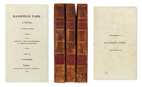 Jane Austen Mansfield Park First Edition 1814 Swann Galleries News