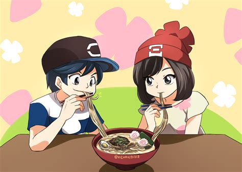 Eating Ramen By Now With Him Pokemon Moon Pokemon