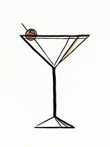 Martini Cocktail sketch template