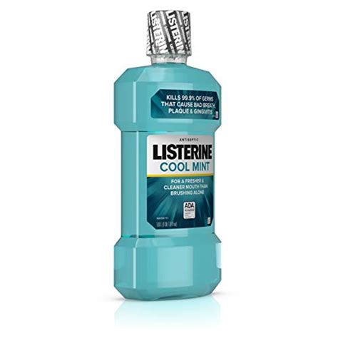 listerine cool mint antiseptic mouthwash for bad breath plaque and
