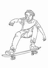 Skateboard Colorare Skate Patinar Malvorlage Sullo Skaten Andare Ausmalbilder sketch template