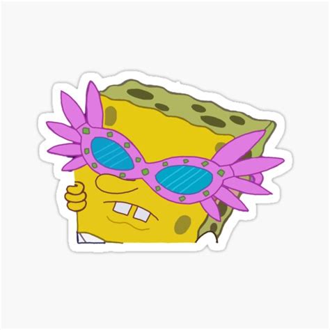 Spongebob Sunglasses Meme Sticker Sticker For Sale By Snehalpandey