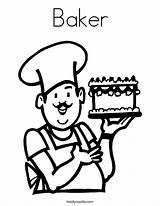 Coloring Baker Chef Cook Pages Cooking Clipart Cake Print Outline Printables Twistynoodle Favorites Login Add Built California Usa Noodle sketch template