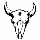 Skull Outline Bull Cow sketch template