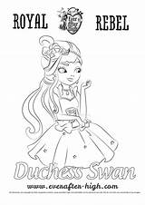 Swan High Duchess Coloring Ever After sketch template