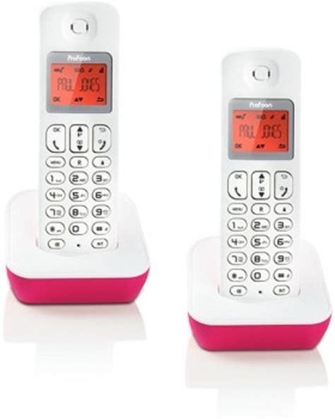bolcom profoon pdx  duo dect telefoon roodwit