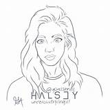 Halsey Outline Drawing sketch template