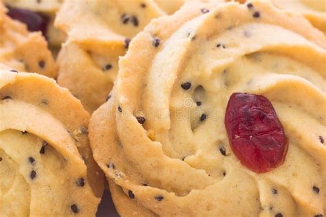 de stapel van koekjes met droge amerikaanse veenbes en sesam stock foto image  eten koekjes