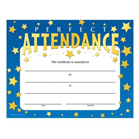 certificate  perfect attendance