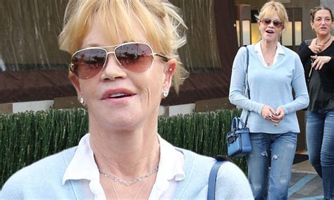 melanie griffith 57 ditches the sexy outfits and dresses her age in demure sweater and jeans