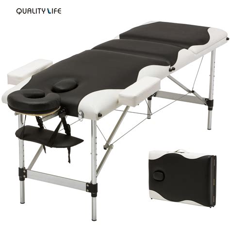 new folding portable aluminum massage table and carry case almt uncle
