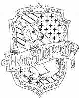 Crest Coloring Hogwarts Hufflepuff Pages Potter Harry House Template Slytherin Gryffindor sketch template