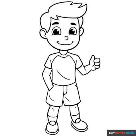 boy coloring page easy drawing guides