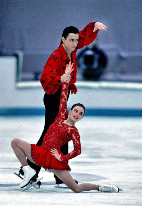 Ekaterina Gordeeva And Sergei Grinkov Performing Their Technical
