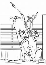 Coloring Rodeo Bull Pages Riding Bucking Printable Print Horse Drawings Easy Color Drawing Supercoloring Sheets Cowboy Kids Template Bulls Horses sketch template