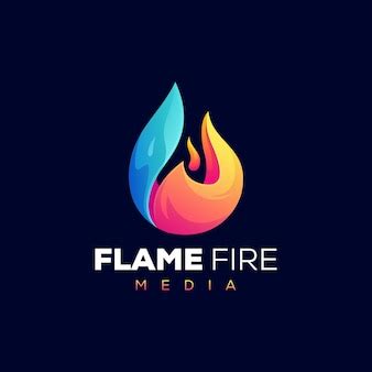 vlam vuur kleurovergang logo sjabloon premium vector