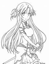 Coloring Asuna Anime Pages Sword Kirito Drawing Printable Deviantart オンライン アート ソード Drawings Template Manga Dabi Add Favourites Choose Board sketch template