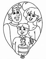 Coloring Pages Year Birthday Boy Olds Mom 3rd Old Dad Printable Clipart Drawing Three Cake Kids Color Happy His Parents sketch template
