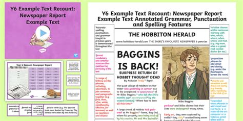 recounts newspaper report examplemodel text  texts