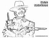 Cowboy Coloring Clint Eastwood Colouring Pages Cowboys Kids Sheets Gif sketch template